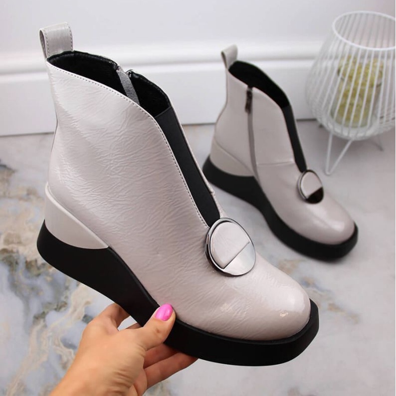 D&amp;A S.Barski Premium Collection W OLI228B botas cuña gris 1