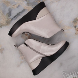 D&amp;A S.Barski Premium Collection W OLI228B botas cuña gris 3