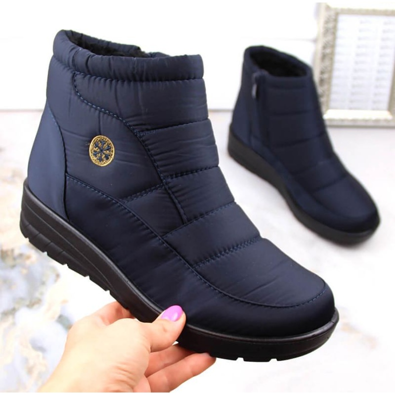 News Botas de nieve con cuña W EVE437B, azul marino 1