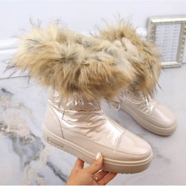 Botas de nieve con plataforma y pelo Big Star W INT1924B, beige 3