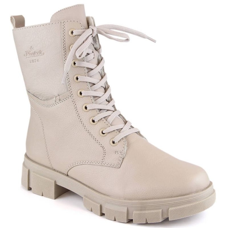 Botas cómodas de piel con aislamiento Rieker W RKR613, beige 1