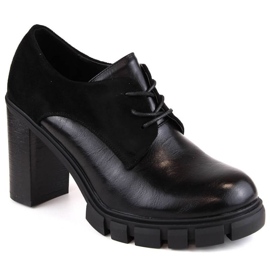 M.Daszyński W SAN19A Zapatos de tacón y plataforma, negro 1