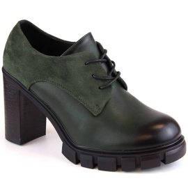 M.Daszyński W SAN19C Zapatos de tacón y plataforma, verde 1