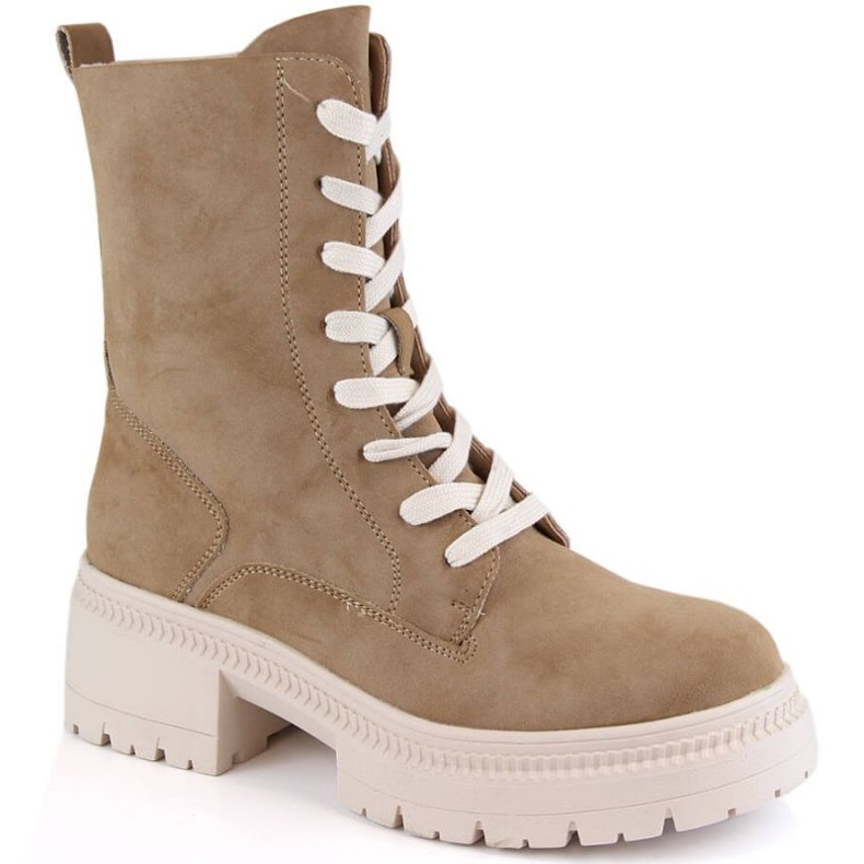 Potocki W WOL174 botines de ante con aislamiento color camel marrón 1