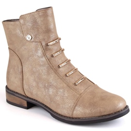 Botines de tacón plano con aislamiento Jezzi W JEZ52H, beige 1