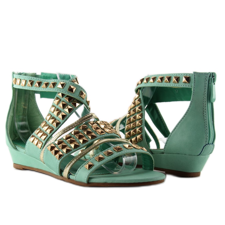Sandalias con tachuelas WF-30 mint verde 1