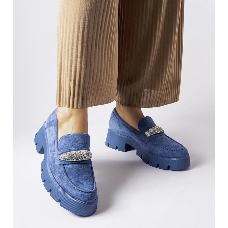 Mocasines azules con pedrería Macario 2