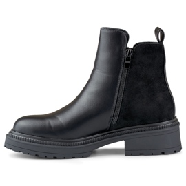 Botines de mujer con cremallera decorativa. negro 1