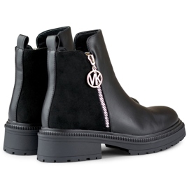 Botines de mujer con cremallera decorativa. negro 5