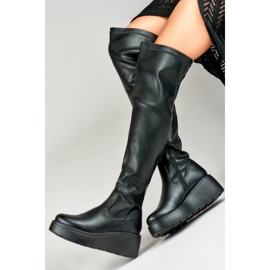 Botas de mujer negras confeccionadas en ecopiel. negro 3