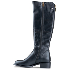 Botines de mujer con cremallera dorada. negro 1