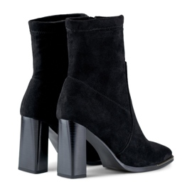 Botines de mujer de ante con parte superior entallada negro 10