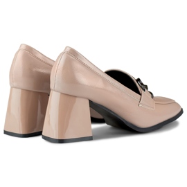 Mocasines mujer charol beige 5