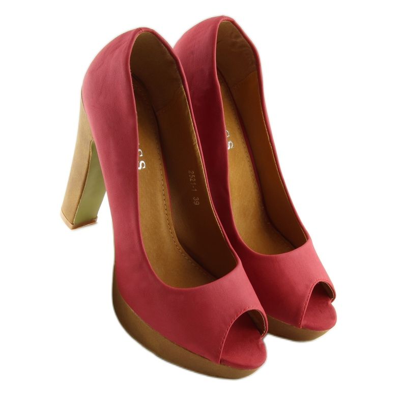 Tacones bloque 2521-1 salón rojo 1