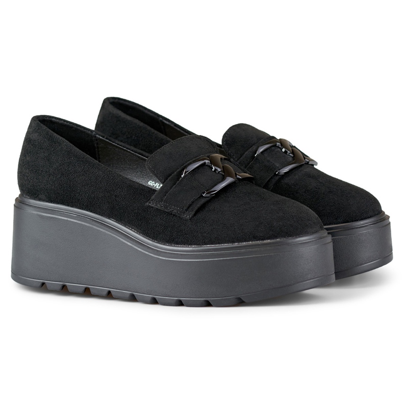 Zapatos cómodos de plataforma de mujer negros. 2 Zapatos cómodos de plataforma de mujer negros. 2