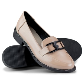 Zapatos mujer charol beige negro 5