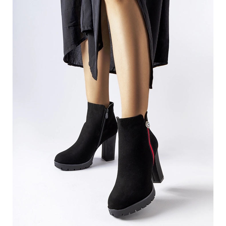 Botines de satén negros de Rogeno 1