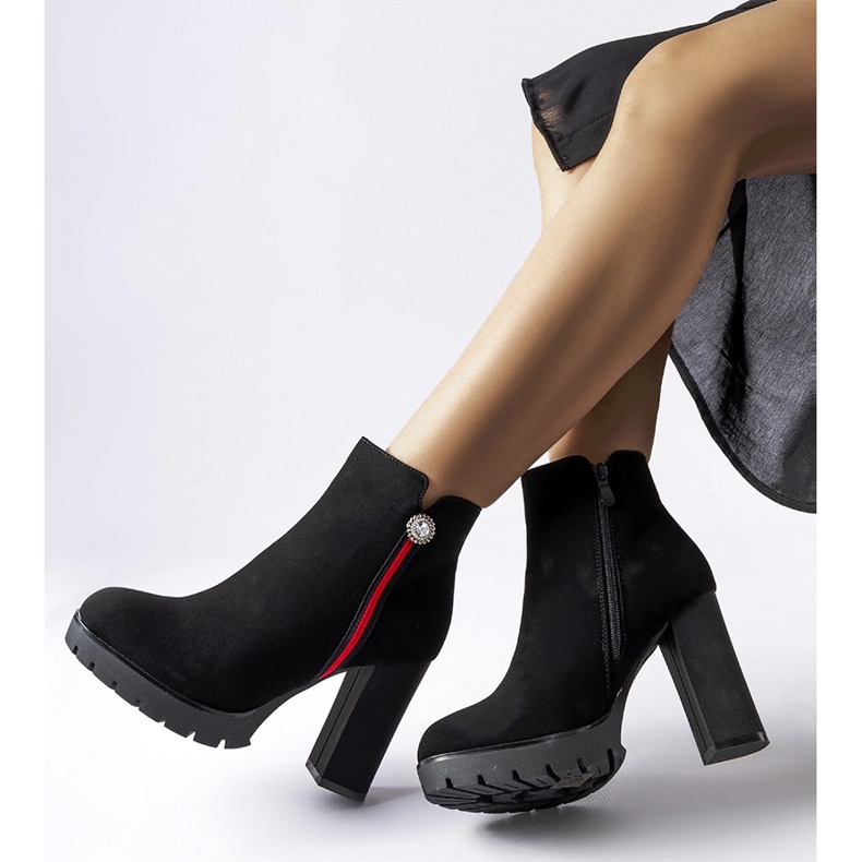 Botines de satén negros de Rogeno 2