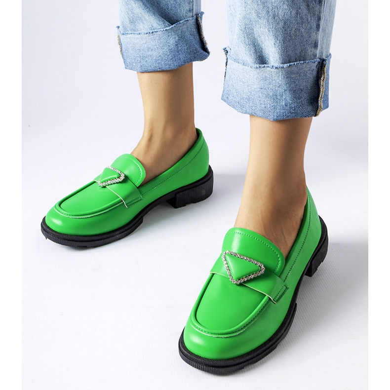 Mocasines verdes decorados con circonitas Marsilius 1