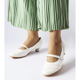 Zapatos de tacón bajo Sant'Antonio blancos 1