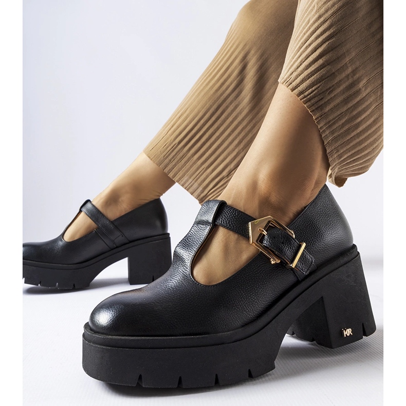 Inna Zapatos Karino de piel negra. negro 1