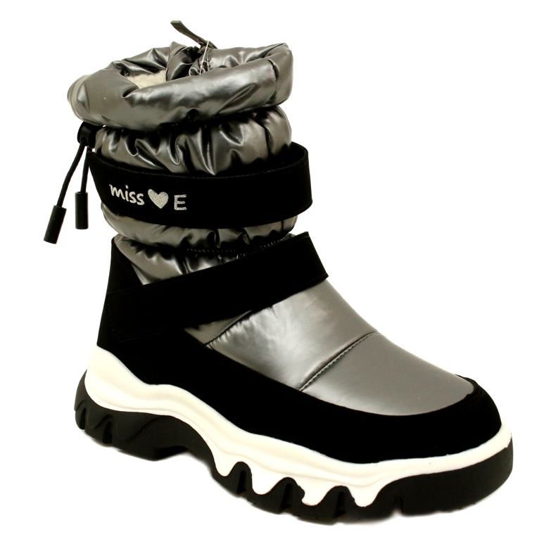 Botas de nieve impermeables para niños Miss Evento 23Dz23-6578 Gris-Negro 1