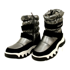 Botas de nieve impermeables para niños Miss Evento 23Dz23-6578 Gris-Negro 3