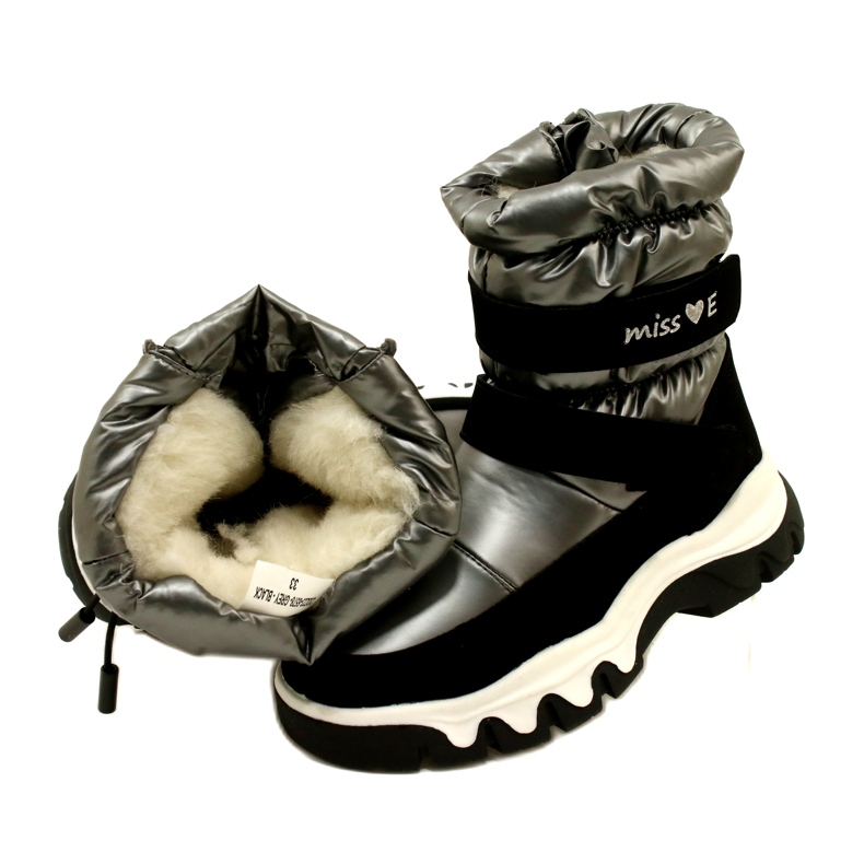 Botas de nieve impermeables para niños Miss Evento 23Dz23-6578 Gris-Negro 5