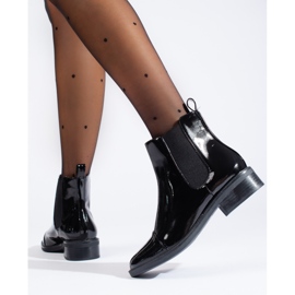 TRENDI Elegantes botines Chelsea lacados negro 3