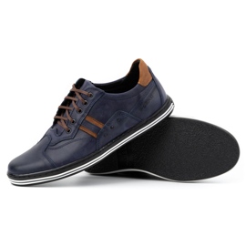 Polbut Zapatos casual hombre 1801 azul marino nubuck / camel 3