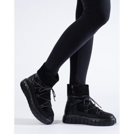 Botas de nieve mujer Vinceza piel negra negro 3