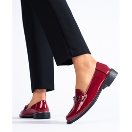 Mocasines mujer Shelovet charol burdeos rojo 1
