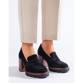 Zapatos de tacón mujer Shelovet en ante negro 2