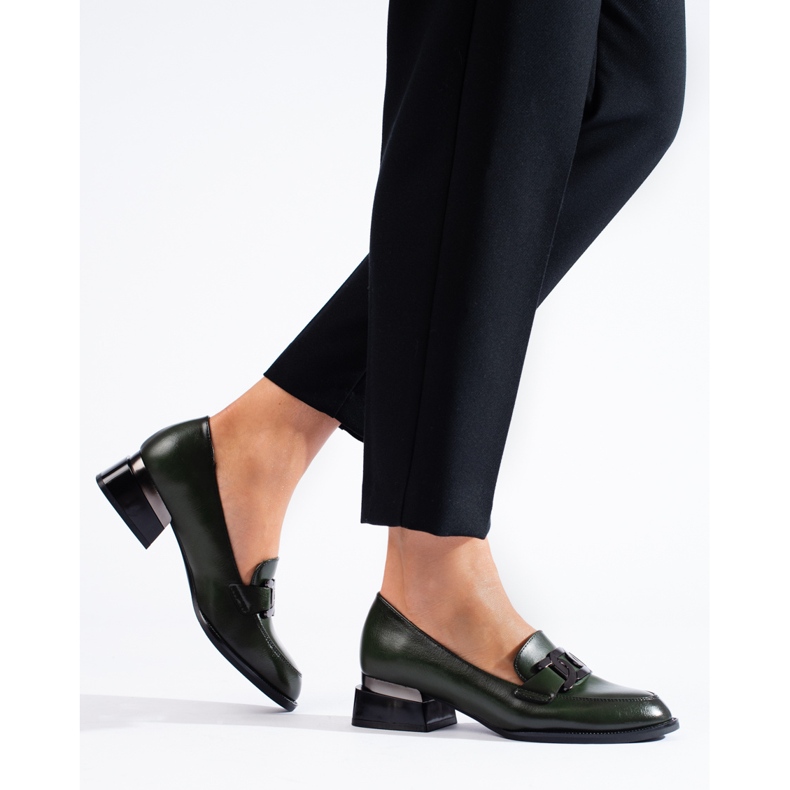 Zapatos Shelovet de mujer verde oscuro 1