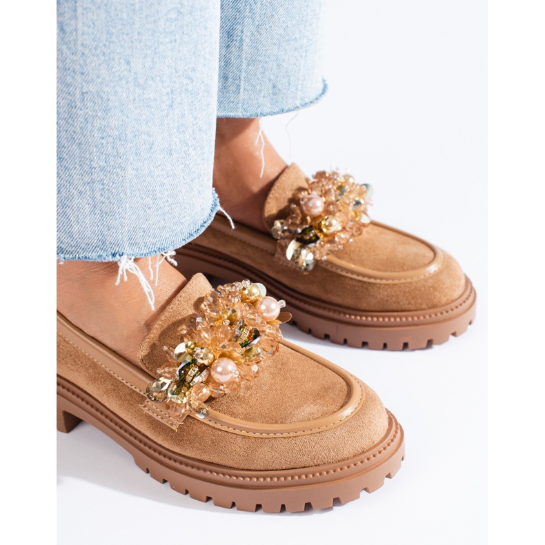 Mocasines de mujer en ante beige de Shelovet 2 Mocasines de mujer en ante beige de Shelovet 2