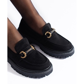 Mocasines de mujer en ante negro de Shelovet 2
