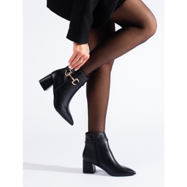 Botines negros de tacón con hebilla Shelovet 3