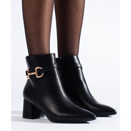 Botines negros de tacón con hebilla Shelovet 1