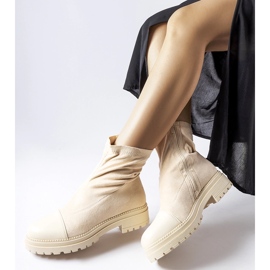 Botas tipo calcetín de ante ecológico beige de Cigliano 1