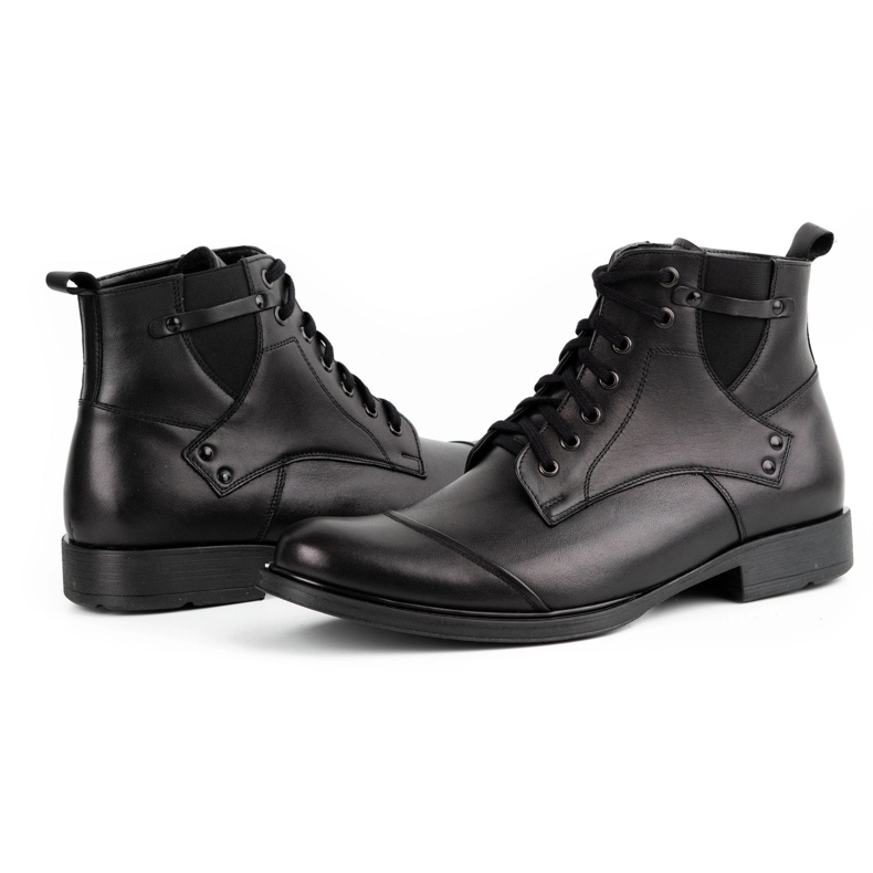 Olivier Botas de piel de invierno para hombre 7005KB negro 4