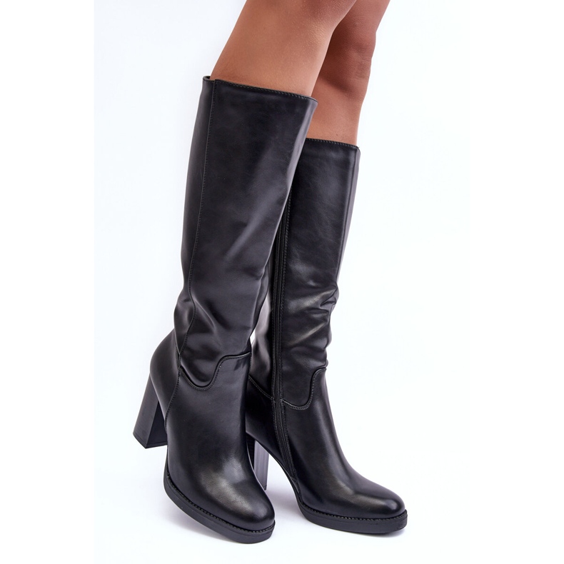 Botas hasta la rodilla de piel elegantes, Felsha negra negro 1