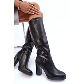 Botas hasta la rodilla de piel elegantes, Felsha negra negro 5