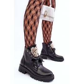 Botas Planas Bajas Decoradas Binga Negra negro 9