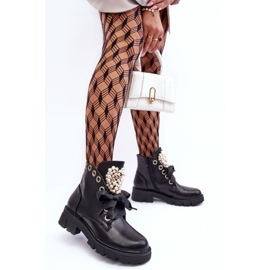 Botas Planas Bajas Decoradas Binga Negra negro 8