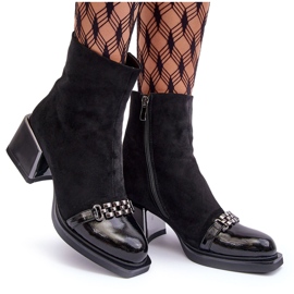 Botas de ante con bloque macizo S.Barski MR870-70 Negro 7