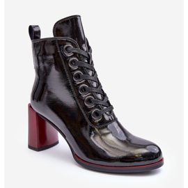 Botines charol cordones S.Barski MR870-15 Negro 1