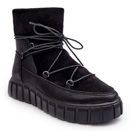 Vinceza Botas De Nieve De Piel Con Plataforma Negro Maxava 8