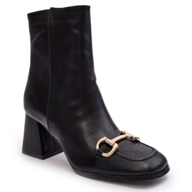 PH2 Botines Tacón Piel Con Adorno, Pamelinta Negra negro 9