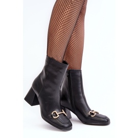 PH2 Botines Tacón Piel Con Adorno, Pamelinta Negra negro 2