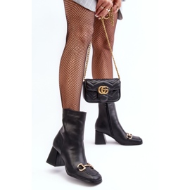 PH2 Botines Tacón Piel Con Adorno, Pamelinta Negra negro 6